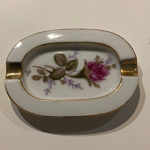 Vintage Collectible Rose Ashtray or Trinket Dish